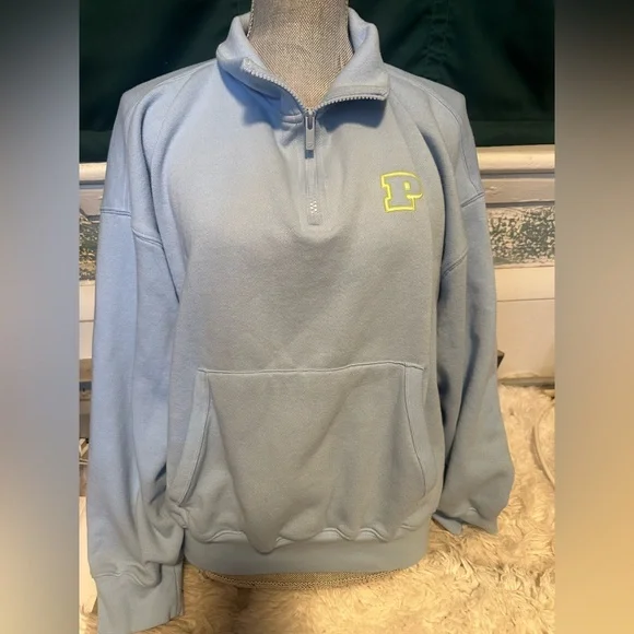 PINK Victoria's Secret Light Blue Pullover - Picture 1 of 5